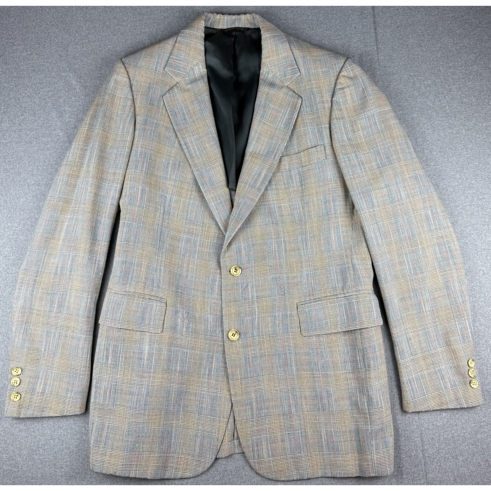 Vintage Cricketeer for Gayfers Plaid Sport Coat Blazer Mens 42R Wool USA